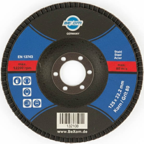 Fächerscheiben 125mm für Metall und Stahl Körnung 80